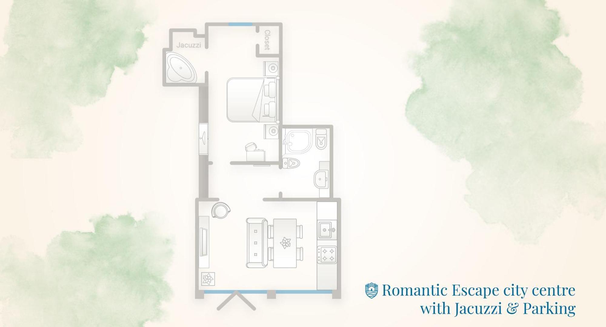 Romantic Escape City Centre With Jacuzzi & Parking By Rent All קומו מראה חיצוני תמונה